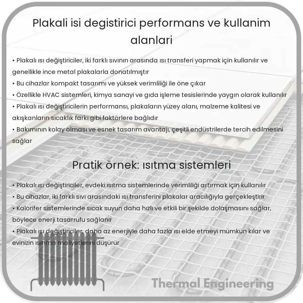 Plakalı Isı Değiştirici | Performans ve Kullanım Alanları