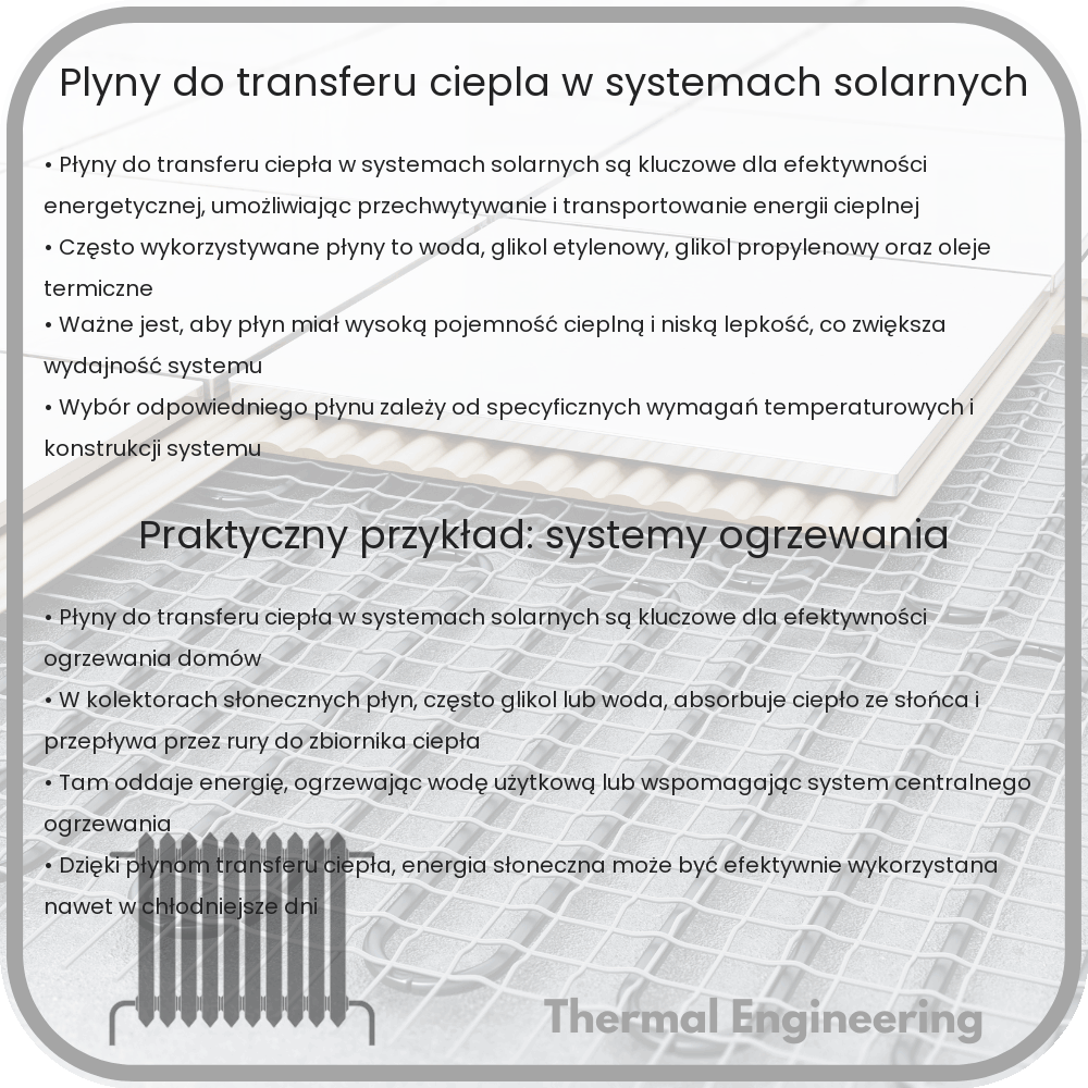 Płyny do transferu ciepła w systemach solarnych