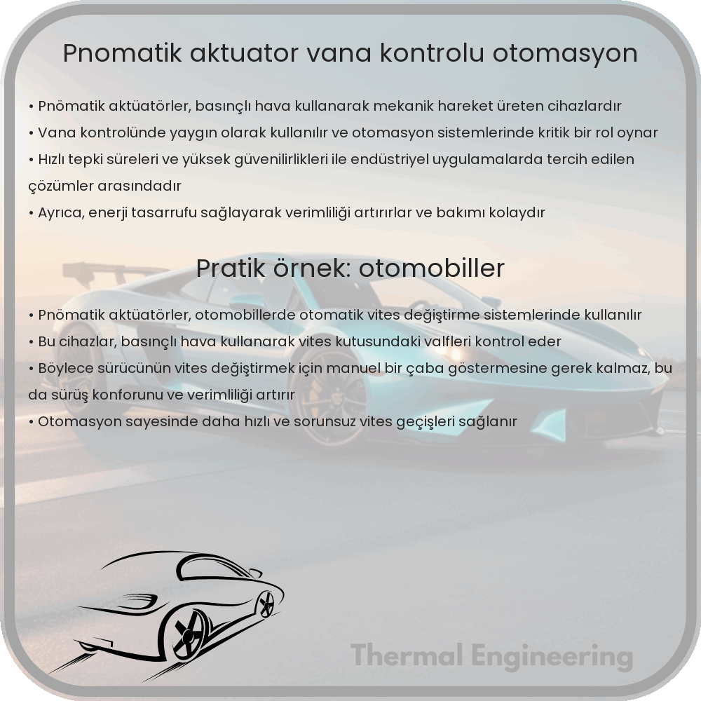 Pnömatik Aktüatör | Vana Kontrolü, Otomasyon