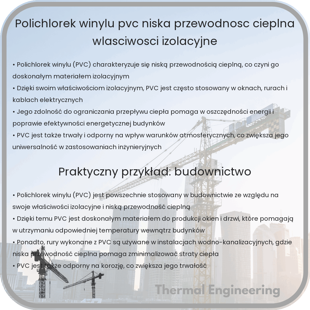 Polichlorek winylu (PVC) | Niska przewodność cieplna, właściwości izolacyjne