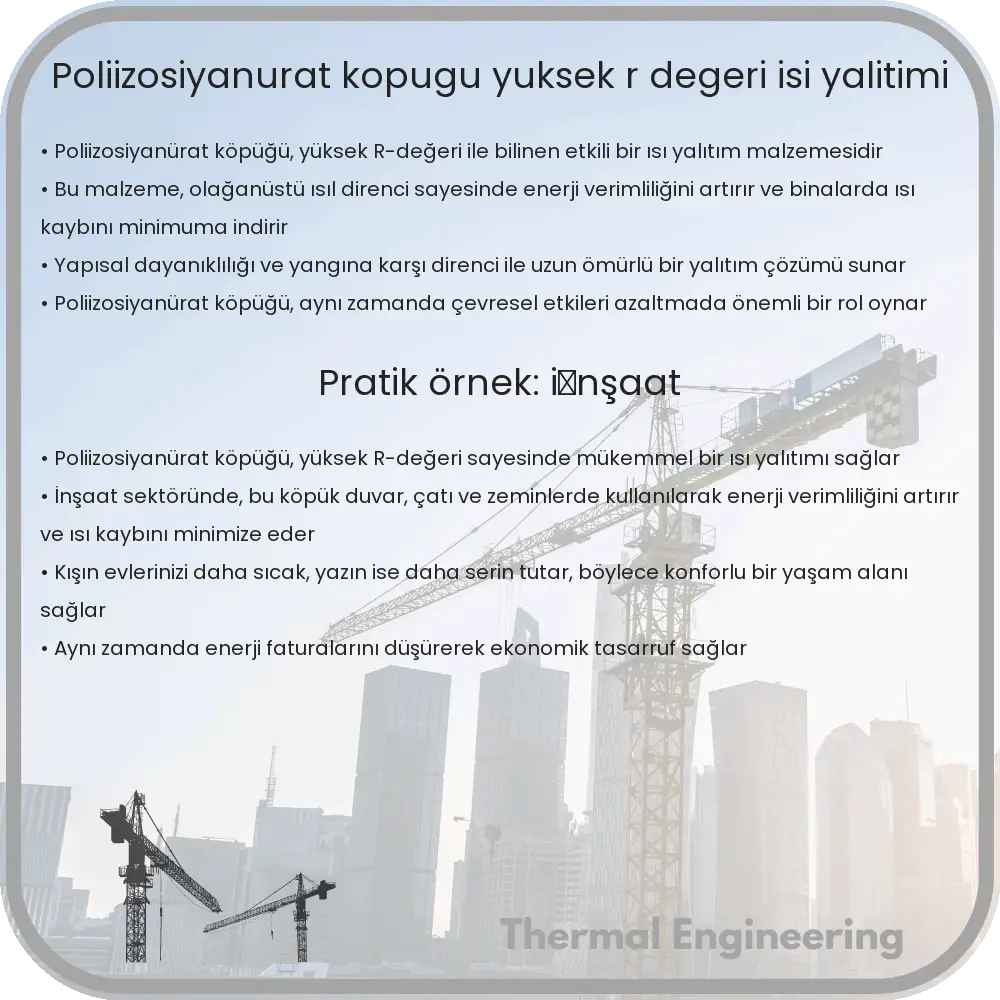Poliizosiyanürat Köpüğü | Yüksek R-Değeri, Isı Yalıtımı