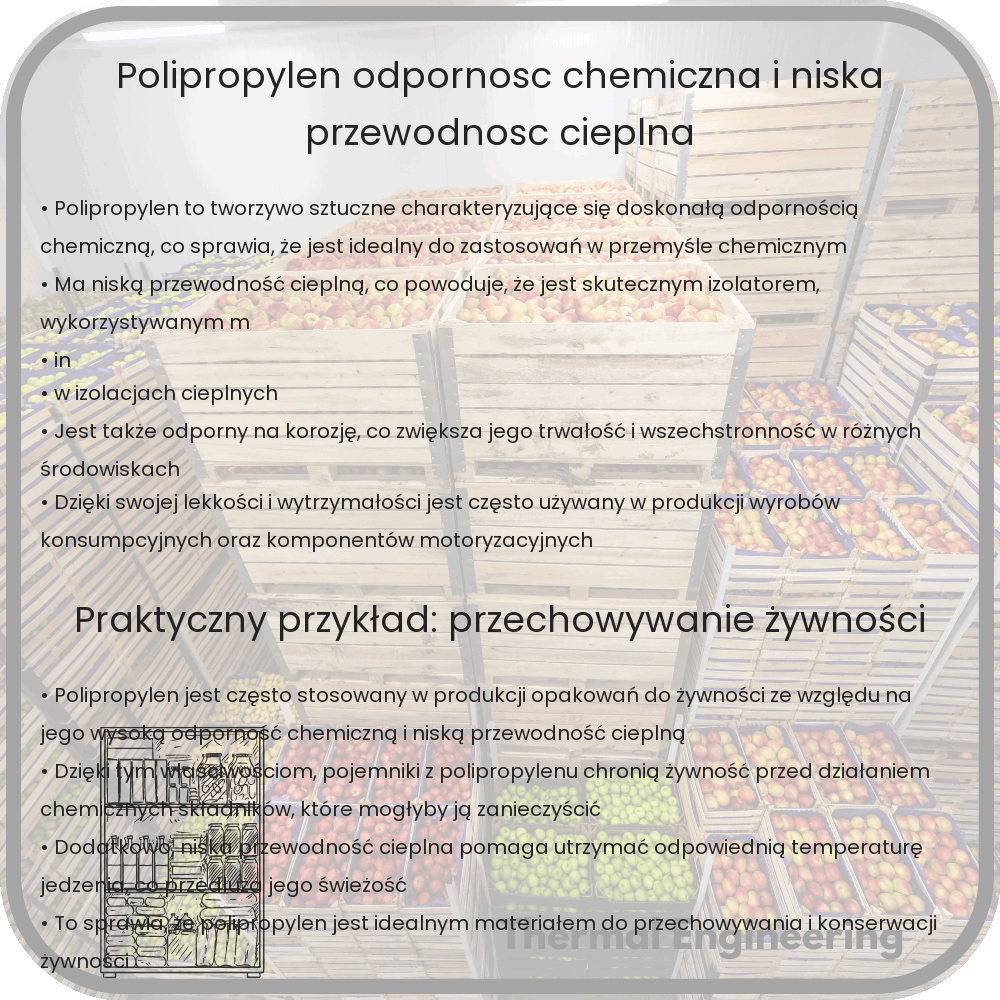 Polipropylen | Odporność chemiczna i niska przewodność cieplna