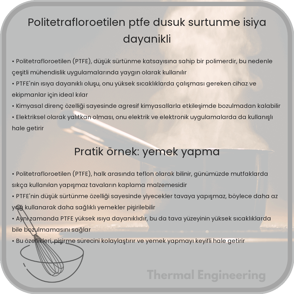 Politetrafloroetilen (PTFE) | Düşük Sürtünme, Isıya Dayanıklı
