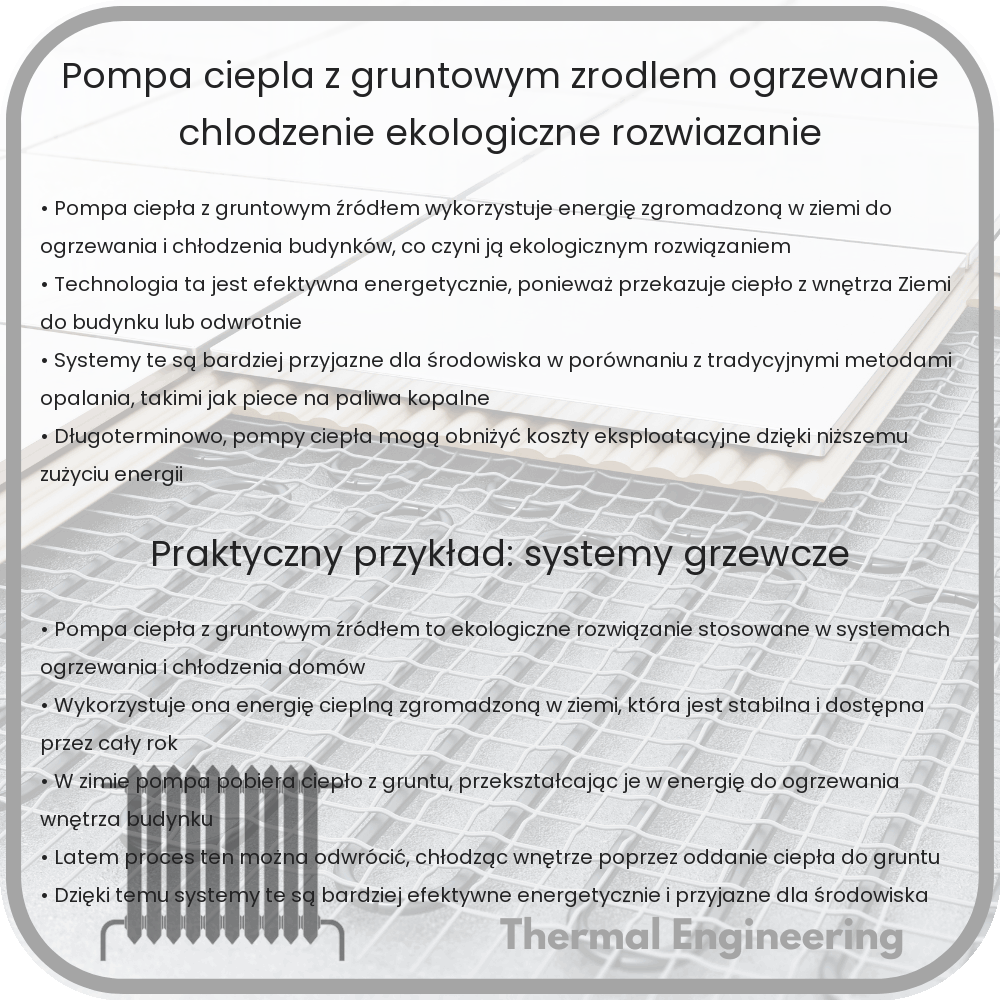 Pompa ciepła z gruntowym źródłem| Ogrzewanie/Chłodzenie, Ekologiczne rozwiązanie