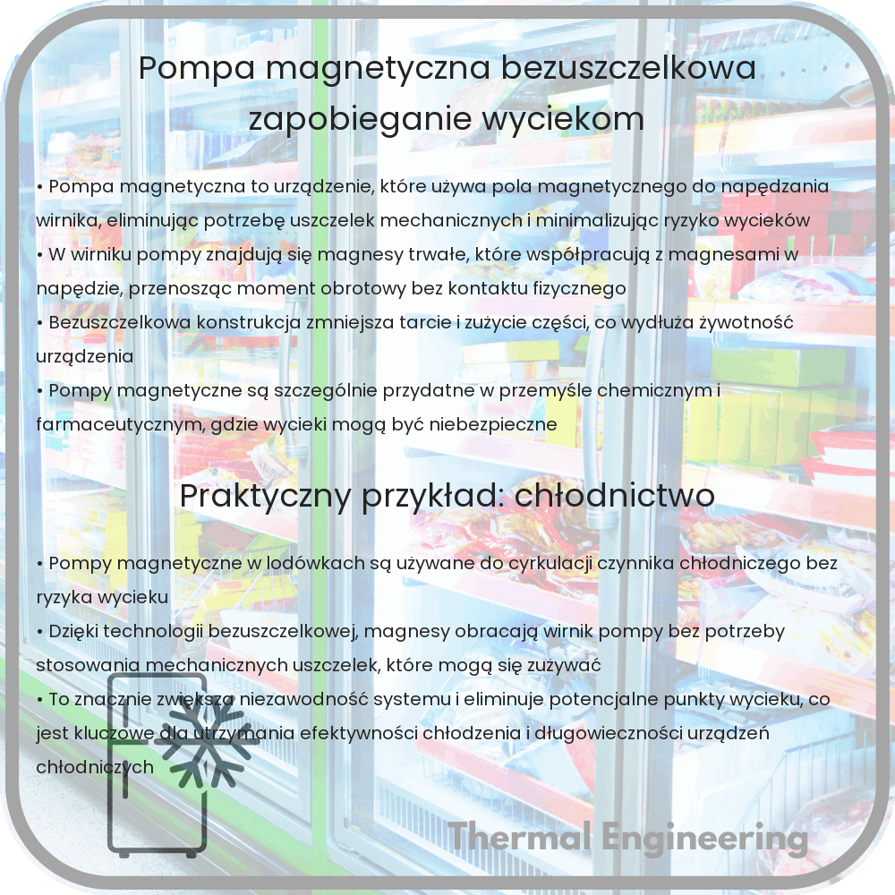 Pompa magnetyczna | Bezuszczelkowa, zapobieganie wyciekom