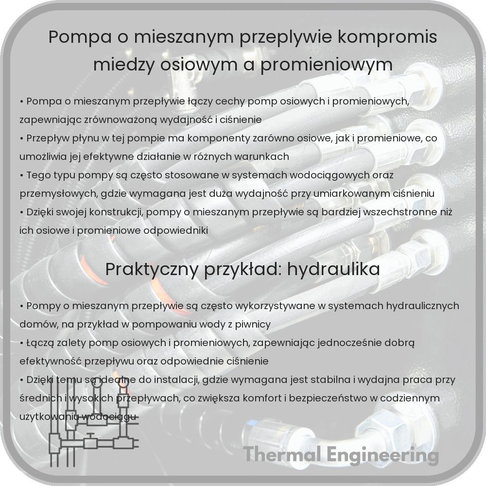 Pompa o Mieszanym Przepływie | Kompromis Między Osiowym a Promieniowym