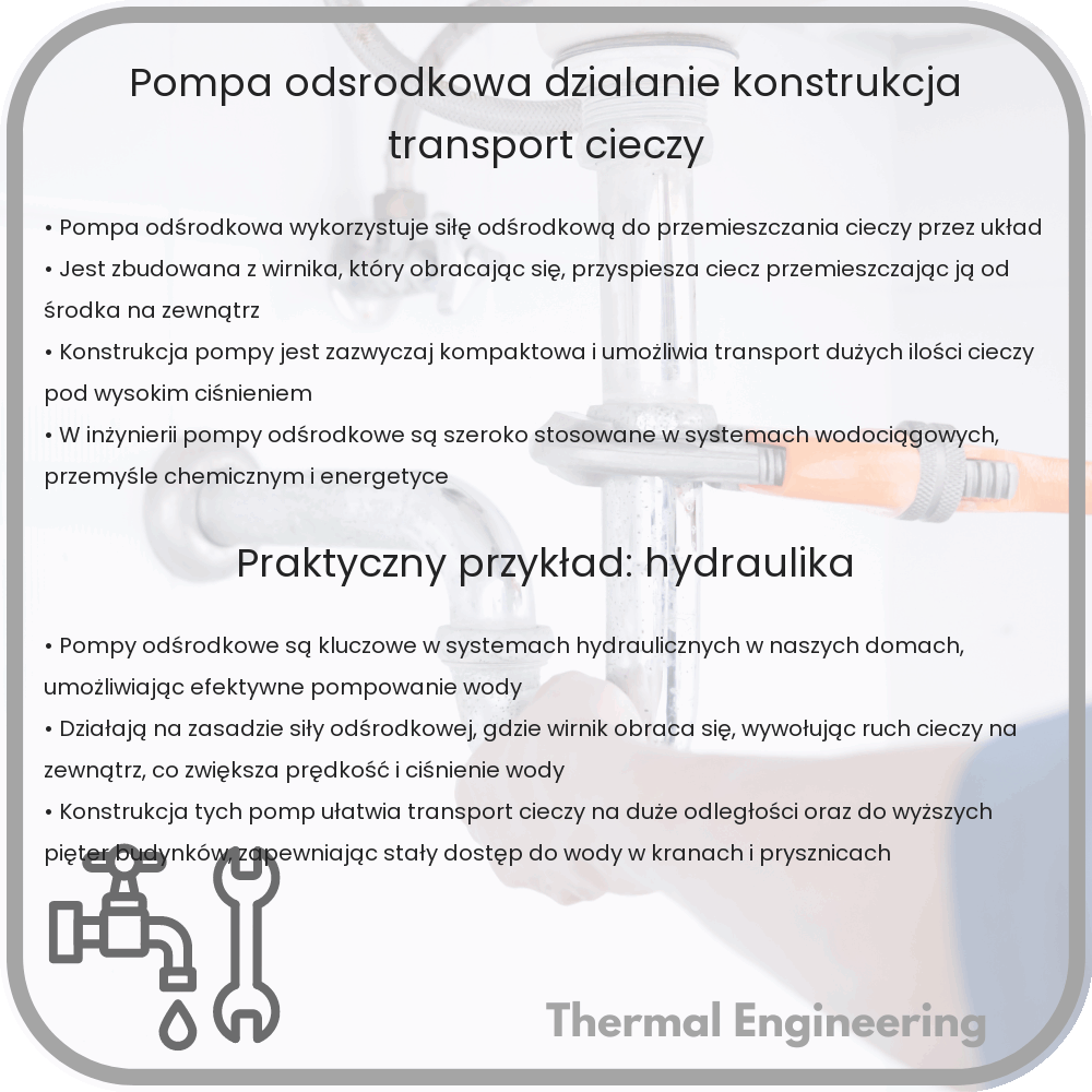 Pompa odśrodkowa | Działanie, konstrukcja, transport cieczy