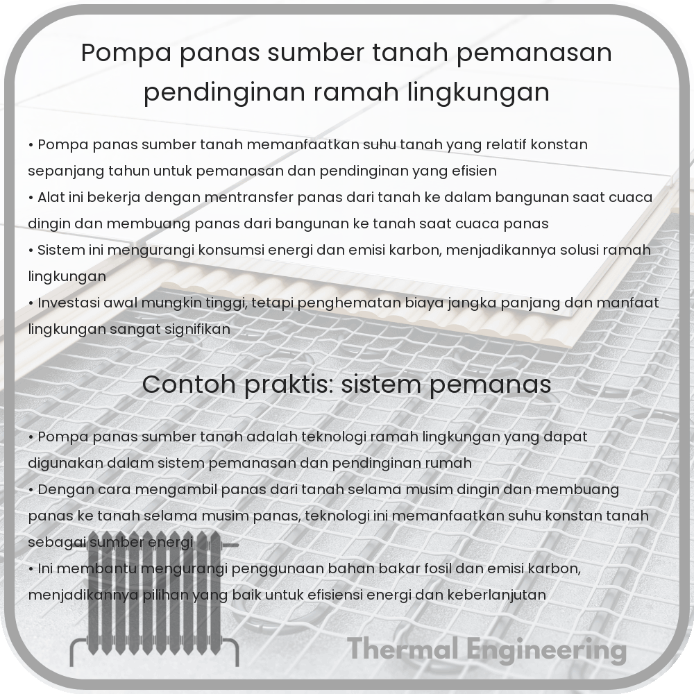 Pompa Panas Sumber Tanah | Pemanasan/Pendinginan, Ramah Lingkungan