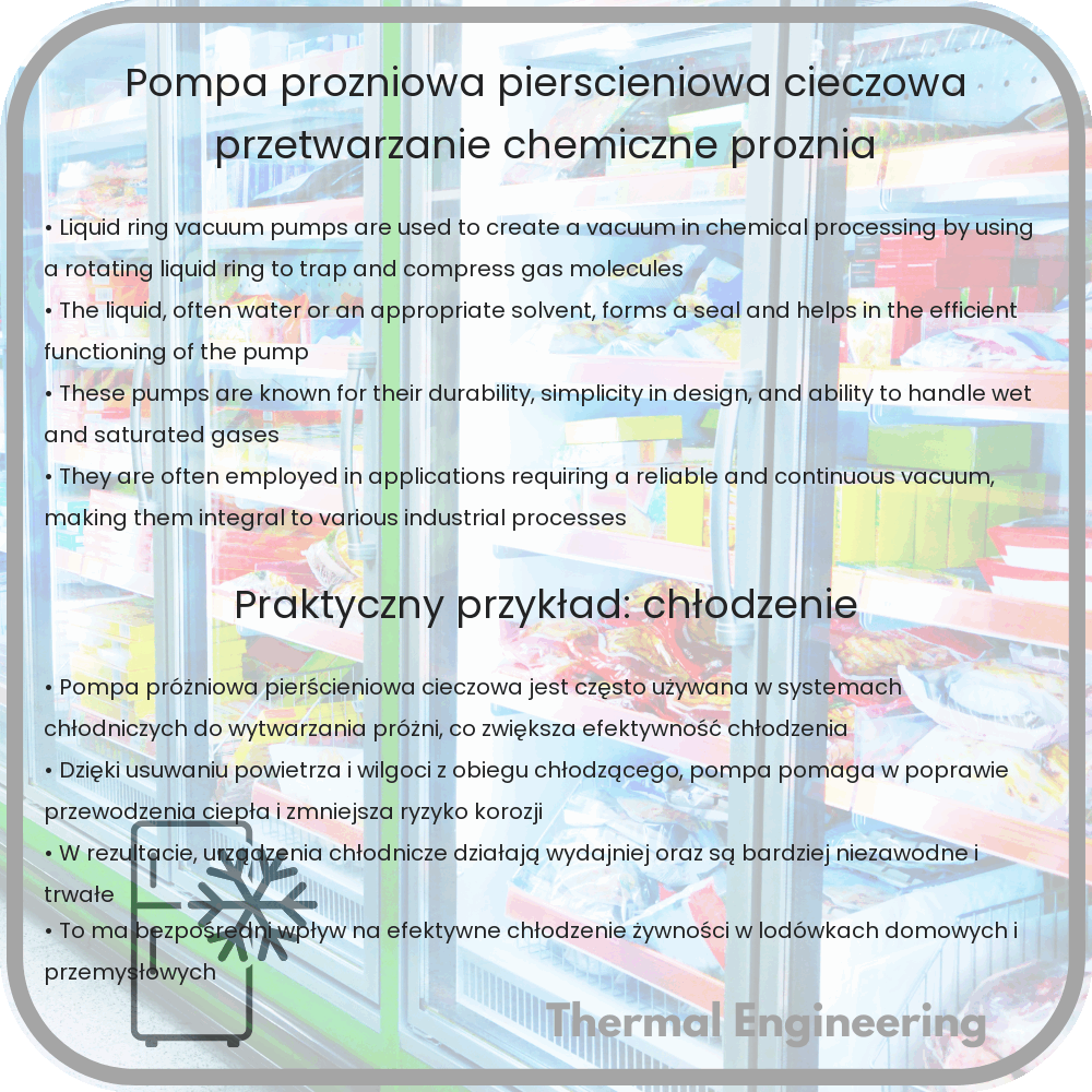 Pompa próżniowa pierścieniowa cieczowa | Przetwarzanie chemiczne, próżnia