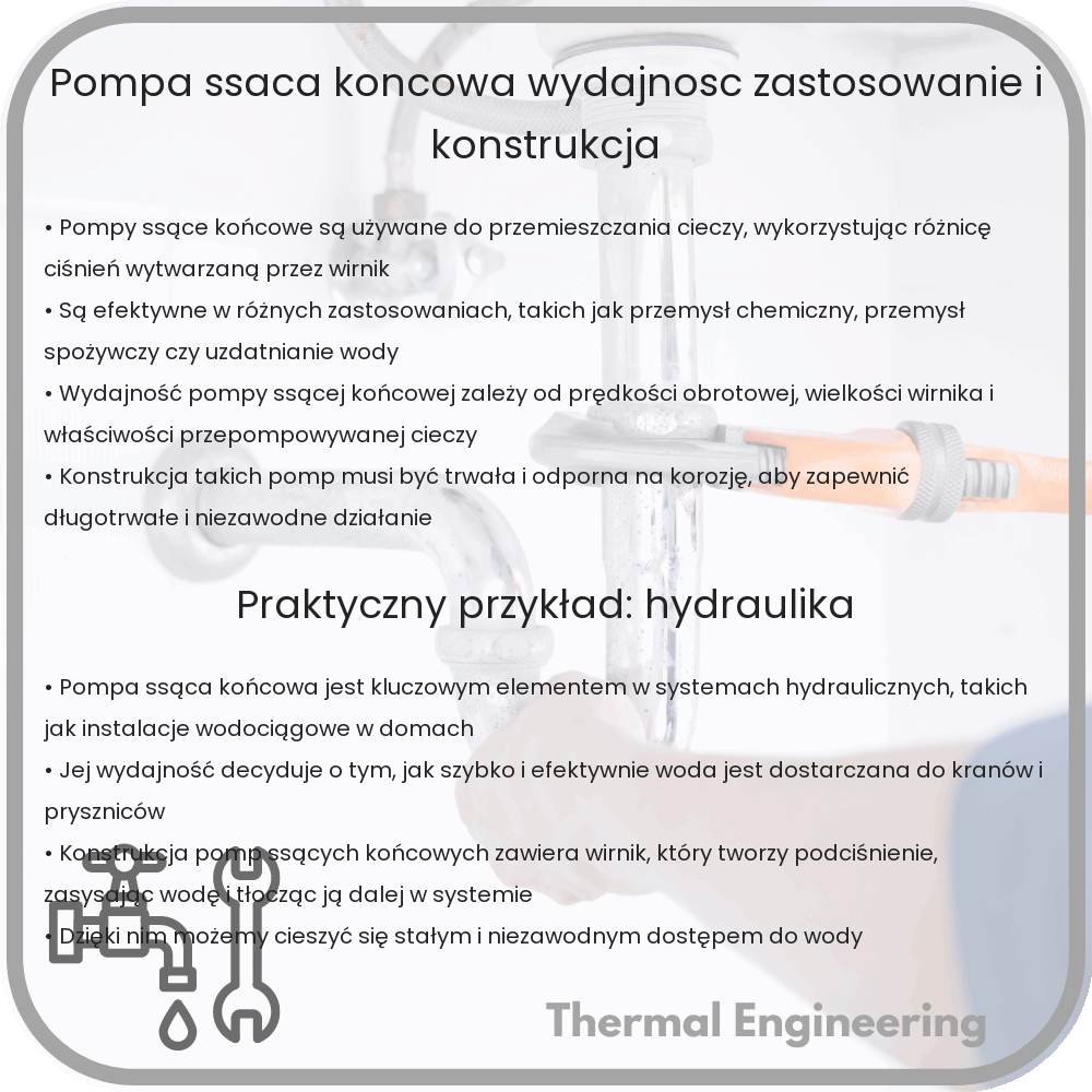 Pompa ssąca końcowa | Wydajność, Zastosowanie i Konstrukcja