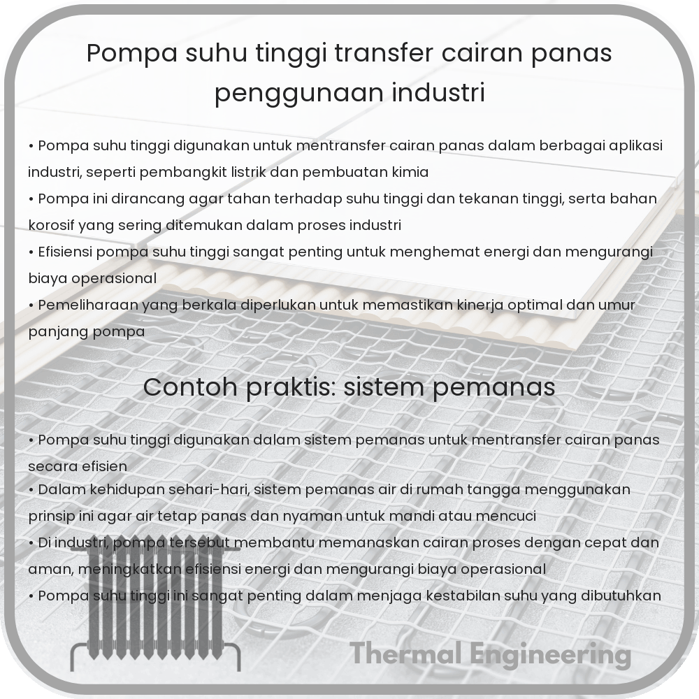 Pompa Suhu Tinggi | Transfer Cairan Panas & Penggunaan Industri