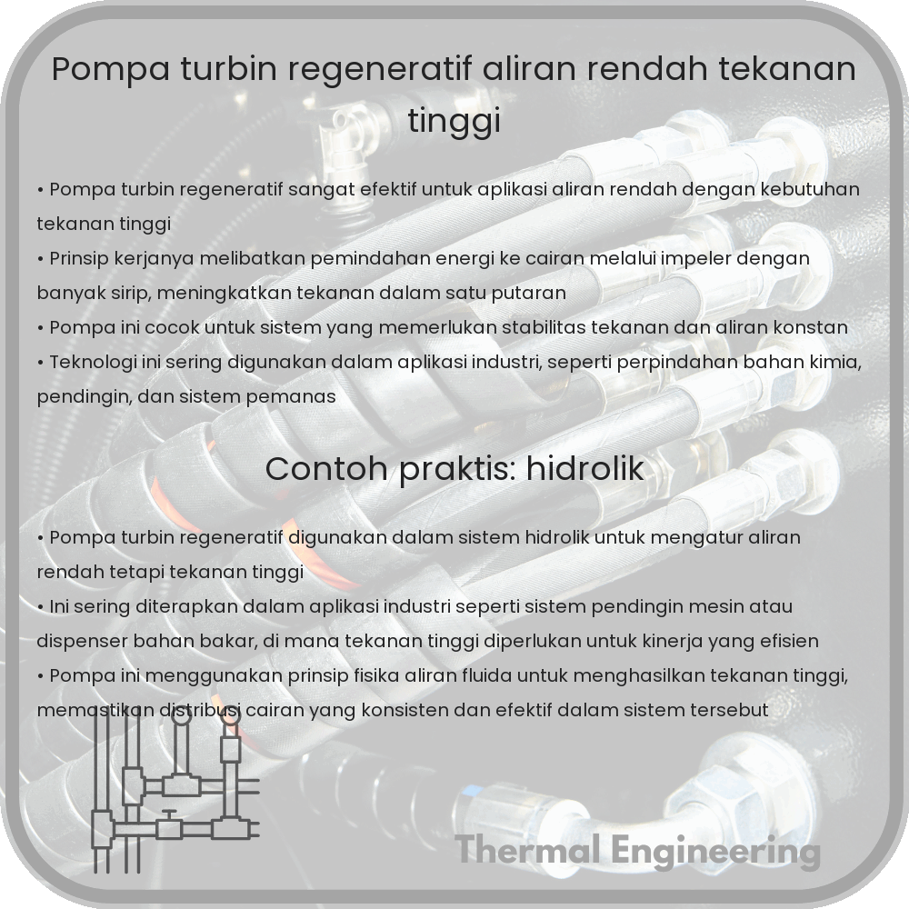 Pompa Turbin Regeneratif | Aliran Rendah, Tekanan Tinggi