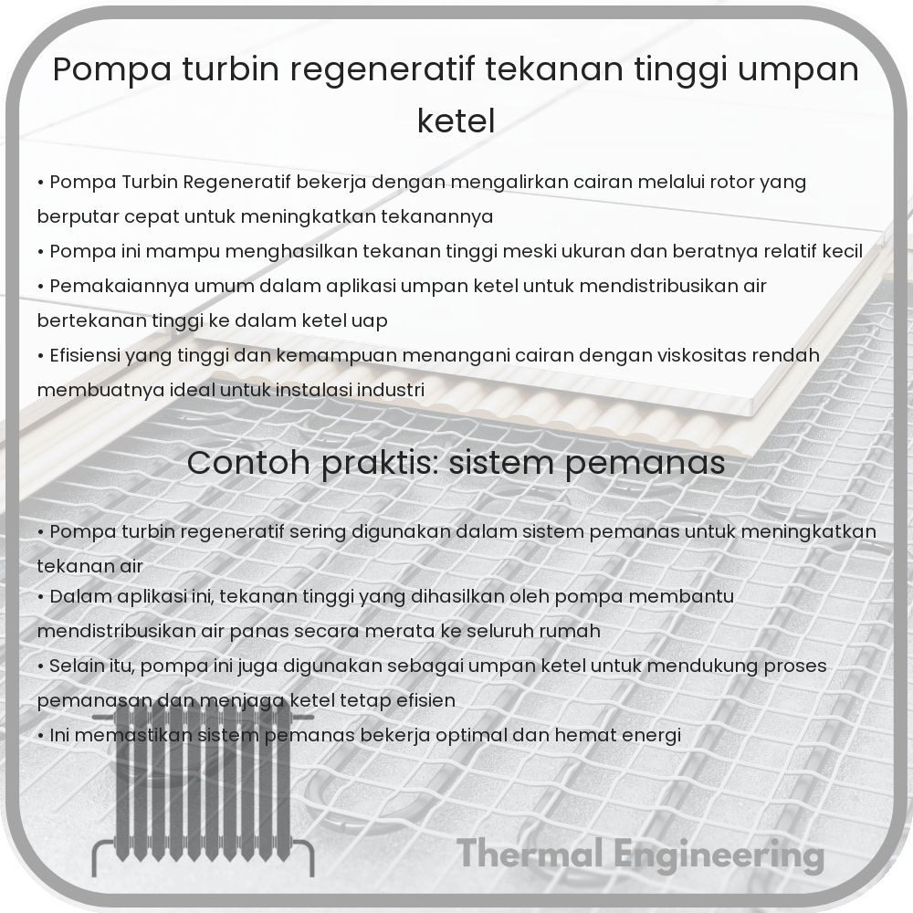 Pompa Turbin Regeneratif | Tekanan Tinggi & Umpan Ketel