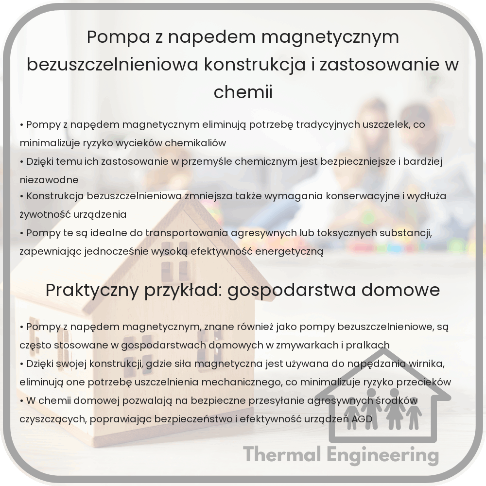 Pompa z napędem magnetycznym | Bezuszczelnieniowa konstrukcja i zastosowanie w chemii