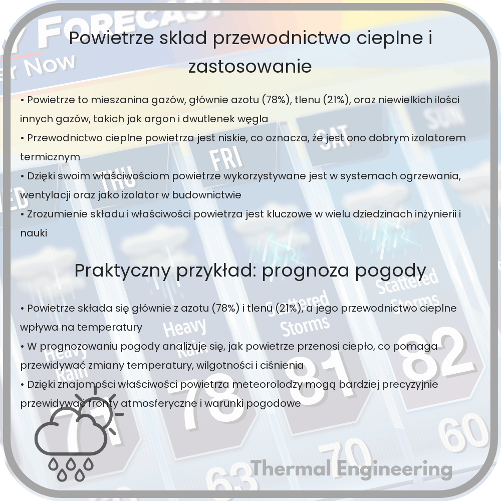 Powietrze | Skład, Przewodnictwo Cieplne i Zastosowanie