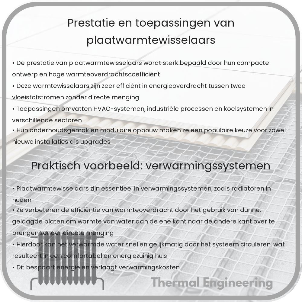 Prestatie en Toepassingen van Plaatwarmtewisselaars