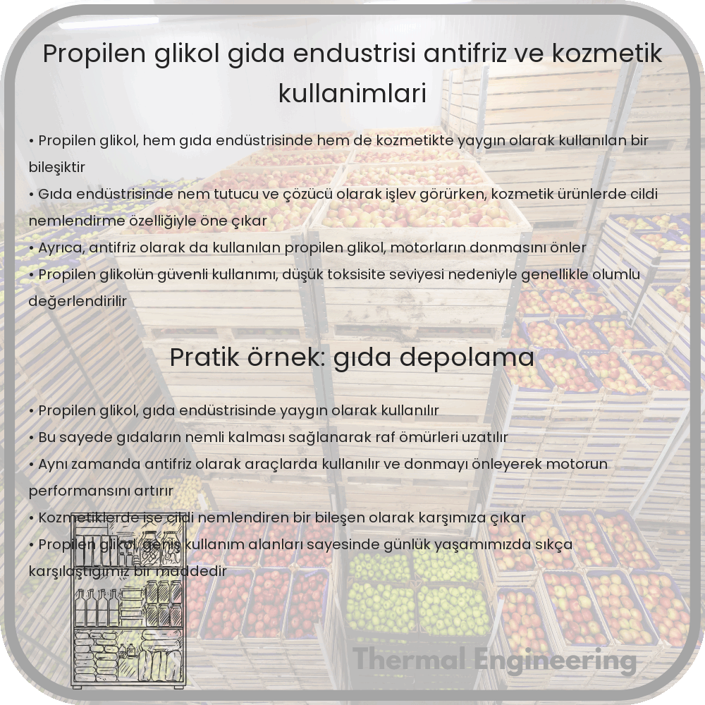 Propilen Glikol | Gıda Endüstrisi, Antifriz ve Kozmetik Kullanımları