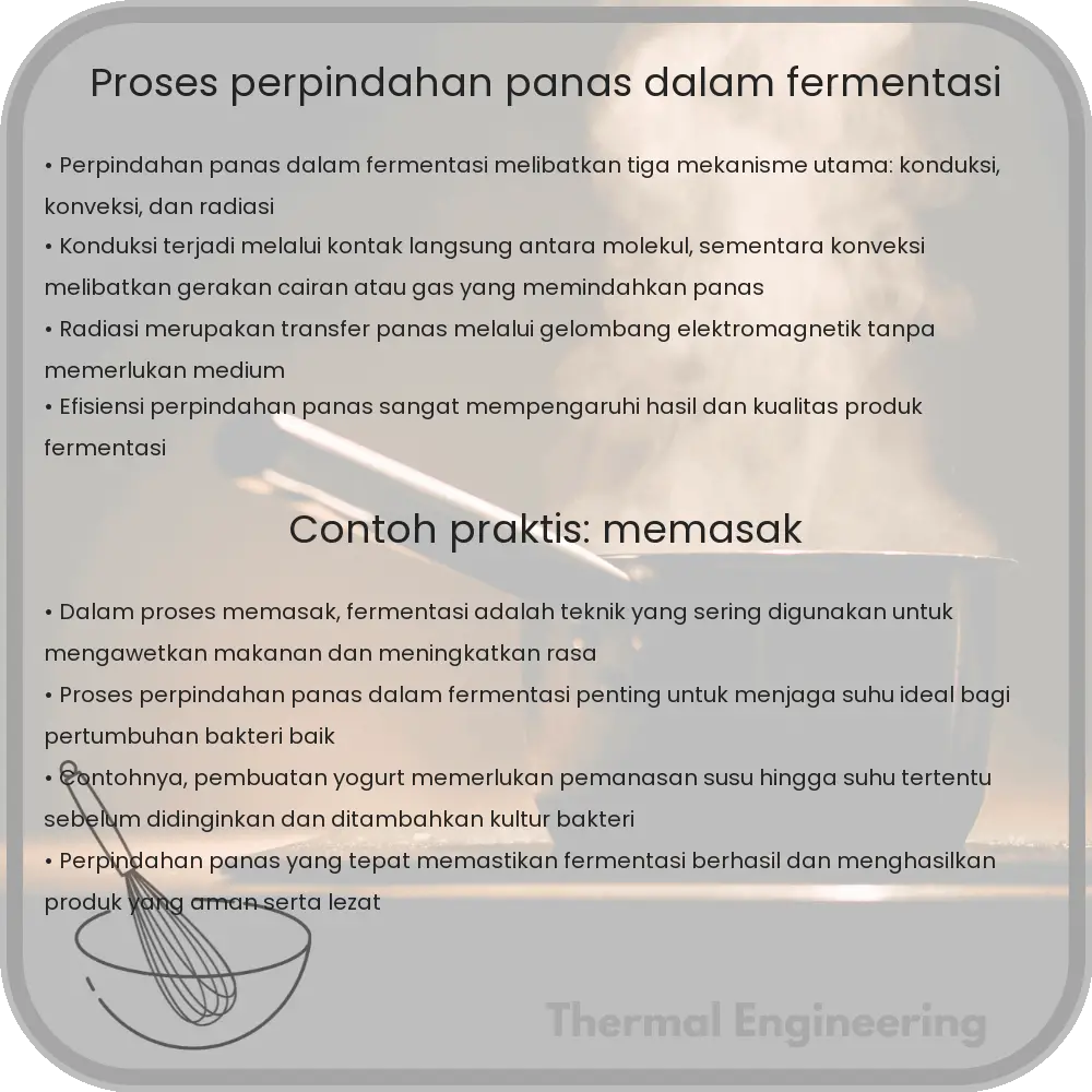 Proses Perpindahan Panas dalam Fermentasi