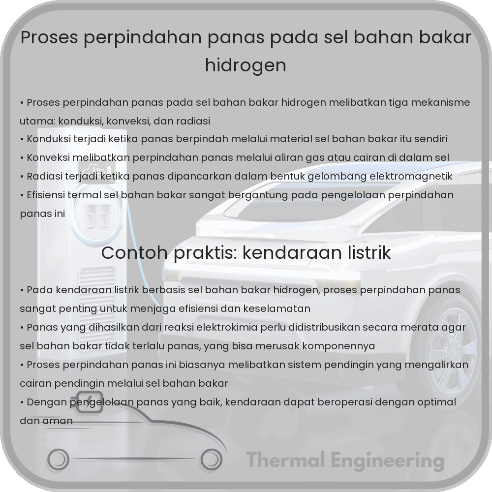 Proses Perpindahan Panas pada Sel Bahan Bakar Hidrogen