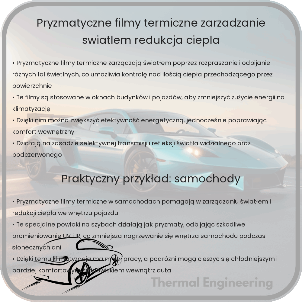 Pryzmatyczne Filmy Termiczne | Zarządzanie Światłem, Redukcja Ciepła