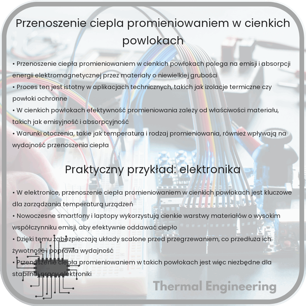 Przenoszenie ciepła promieniowaniem w cienkich powłokach