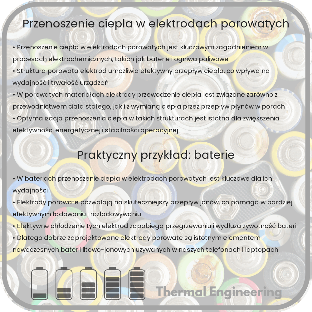 Przenoszenie ciepła w elektrodach porowatych