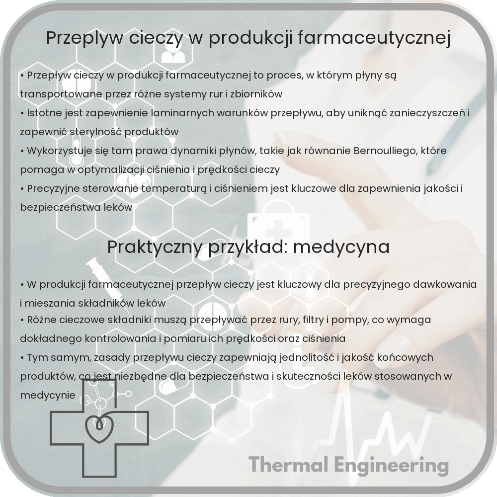 Przepływ cieczy w produkcji farmaceutycznej