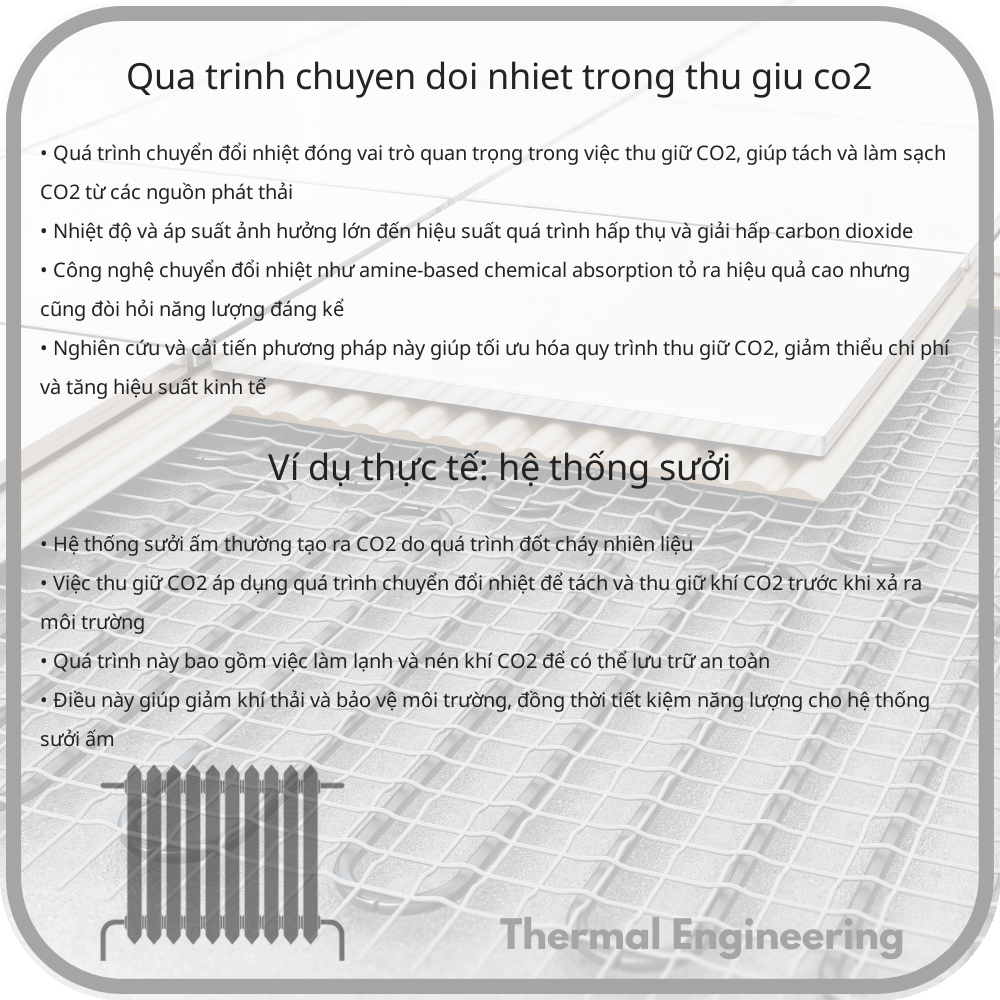 Quá trình chuyển đổi nhiệt trong thu giữ CO2