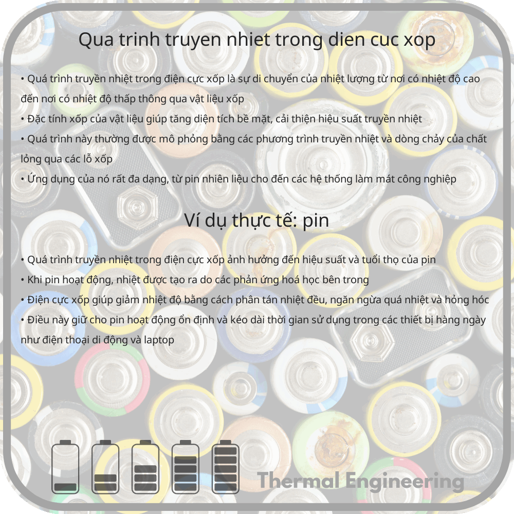 Quá Trình Truyền Nhiệt Trong Điện Cực Xốp