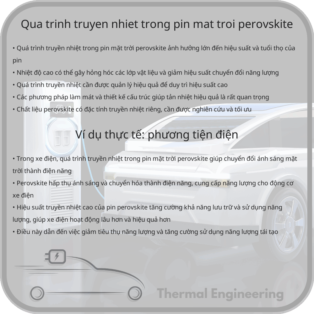 Quá trình truyền nhiệt trong pin mặt trời perovskite