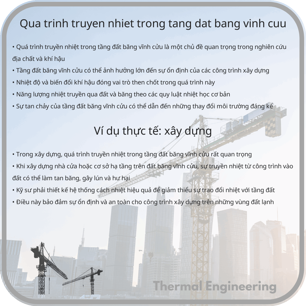 Quá trình truyền nhiệt trong tầng đất băng vĩnh cửu