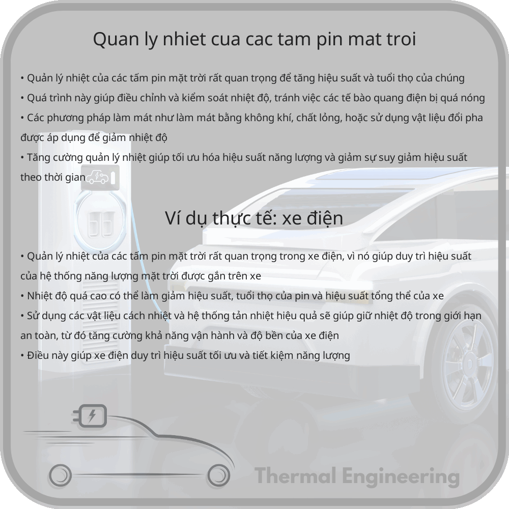 Quản lý nhiệt của các tấm pin mặt trời