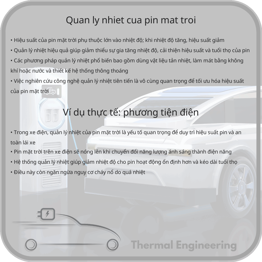 Quản lý nhiệt của pin mặt trời