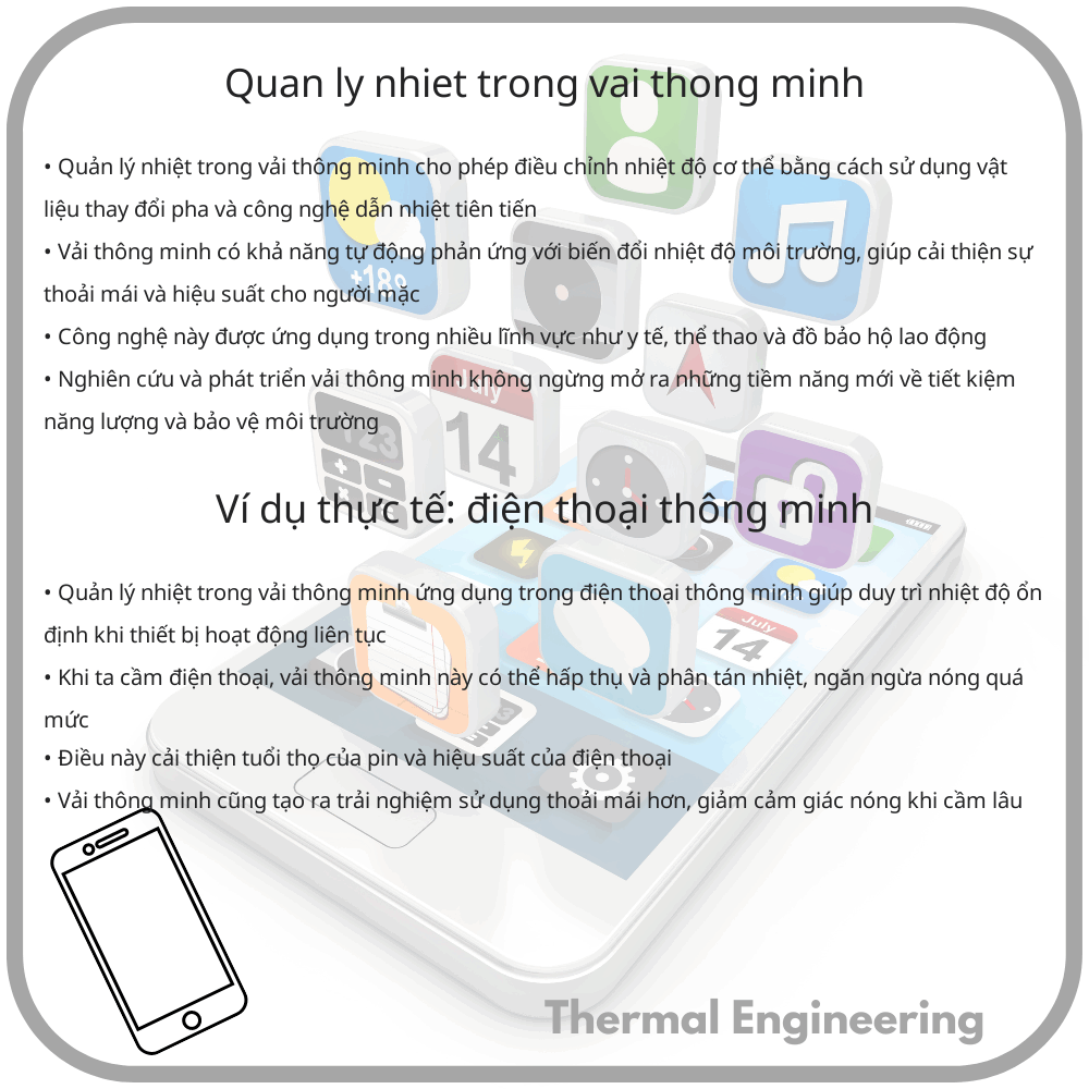 Quản lý nhiệt trong vải thông minh