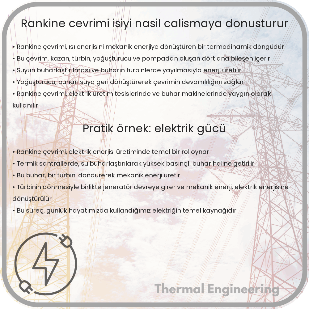 Rankine Çevrimi Isıyı Nasıl Çalışmaya Dönüştürür?