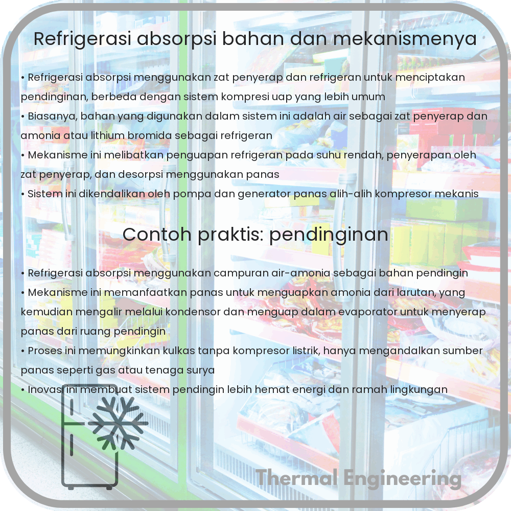 Refrigerasi Absorpsi | Bahan dan Mekanismenya