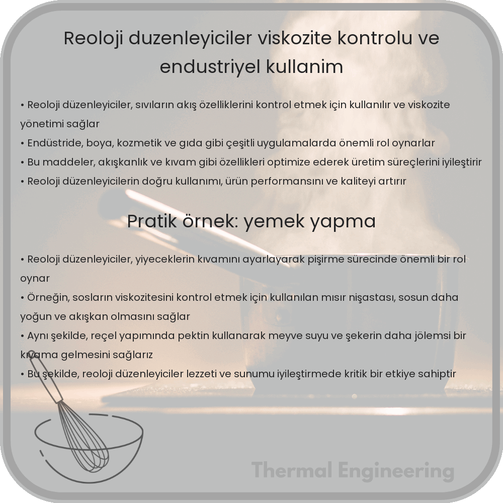Reoloji Düzenleyiciler | Viskozite Kontrolü ve Endüstriyel Kullanım