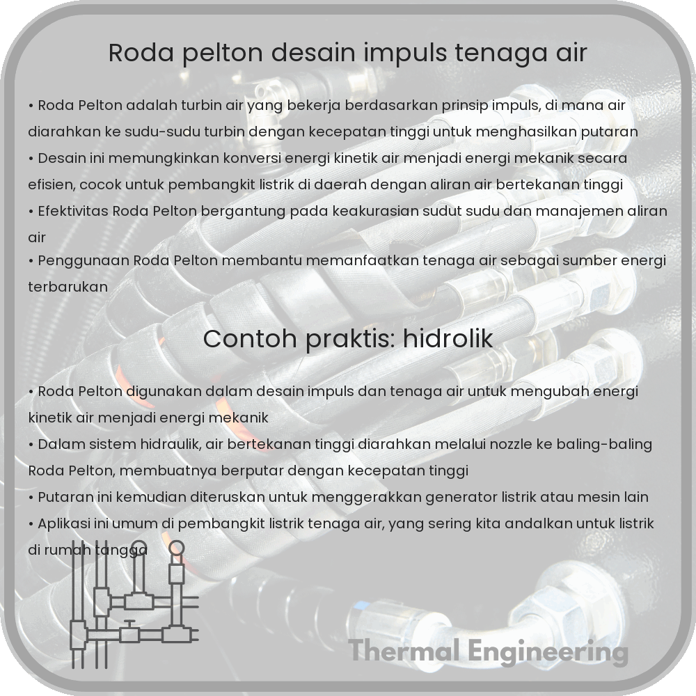 Roda Pelton | Desain Impuls, Tenaga Air