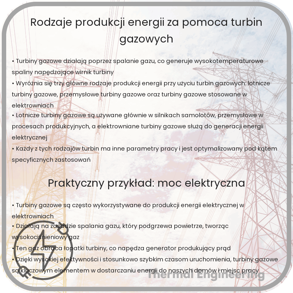Rodzaje produkcji energii za pomocą turbin gazowych