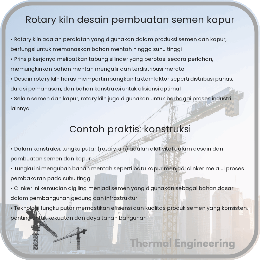 Rotary Kiln | Desain, Pembuatan Semen & Kapur