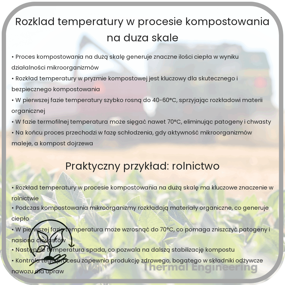 Rozkład temperatury w procesie kompostowania na dużą skalę