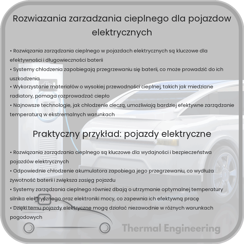 Rozwiązania zarządzania cieplnego dla pojazdów elektrycznych