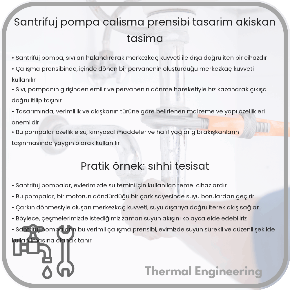 Santrifüj Pompa | Çalışma Prensibi, Tasarım, Akışkan Taşıma