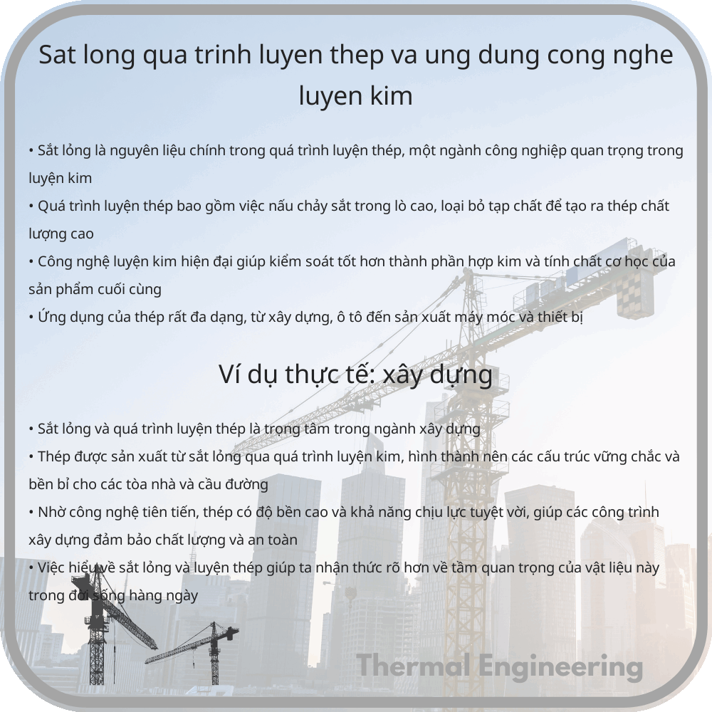 Sắt Lỏng | Quá Trình Luyện Thép và Ứng Dụng Công Nghệ Luyện Kim