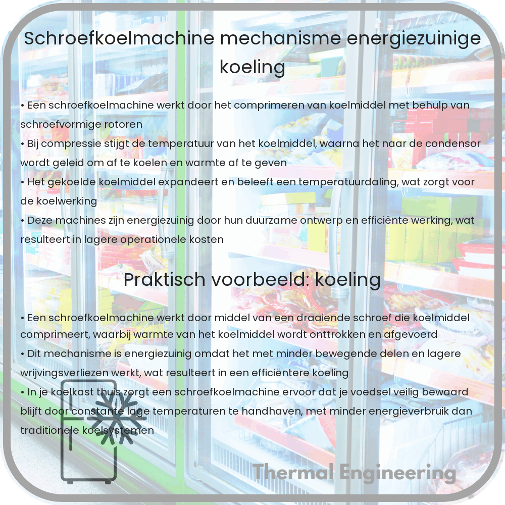 Schroefkoelmachine | Mechanisme, Energiezuinige Koeling