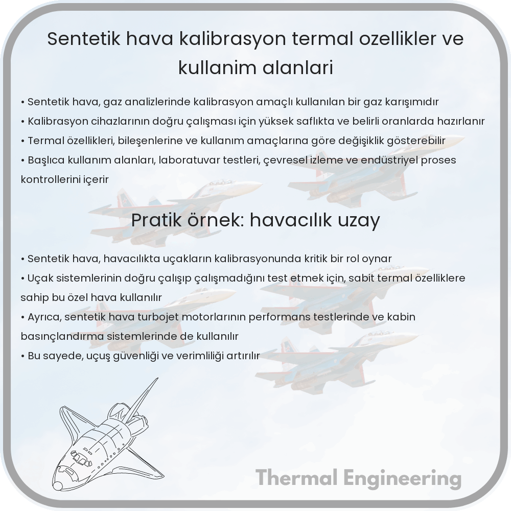 Sentetik Hava | Kalibrasyon, Termal Özellikler ve Kullanım Alanları