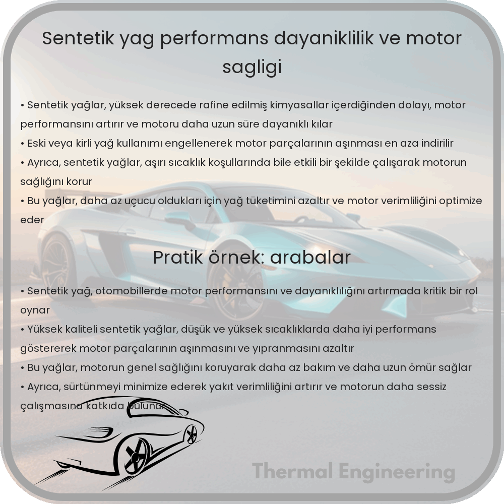 Sentetik Yağ | Performans, Dayanıklılık ve Motor Sağlığı