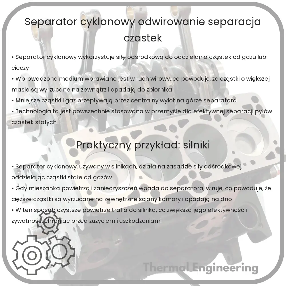 Separator cyklonowy | Odwirowanie, separacja cząstek