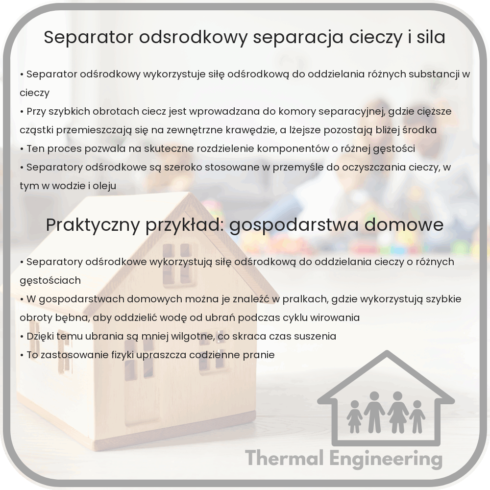 Separator odśrodkowy | Separacja cieczy i siła