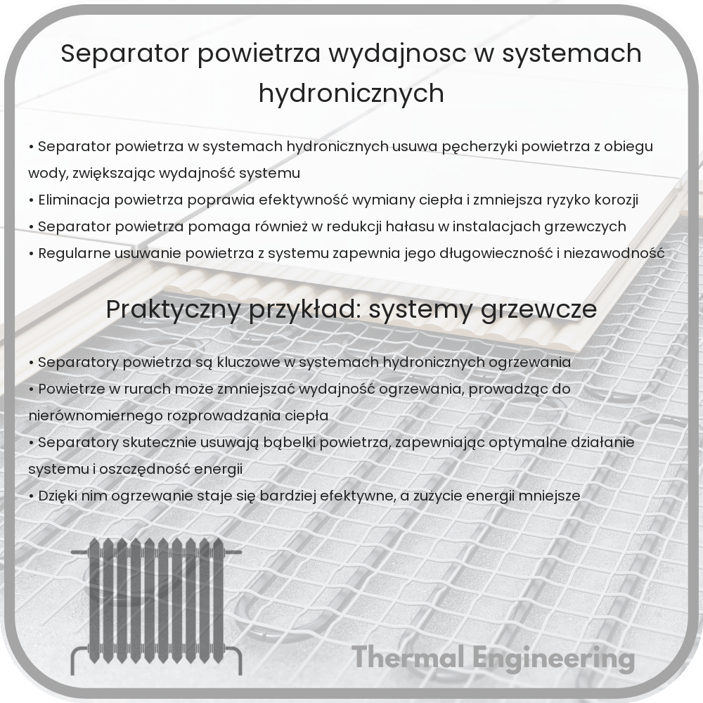 Separator powietrza | Wydajność w systemach hydronicznych